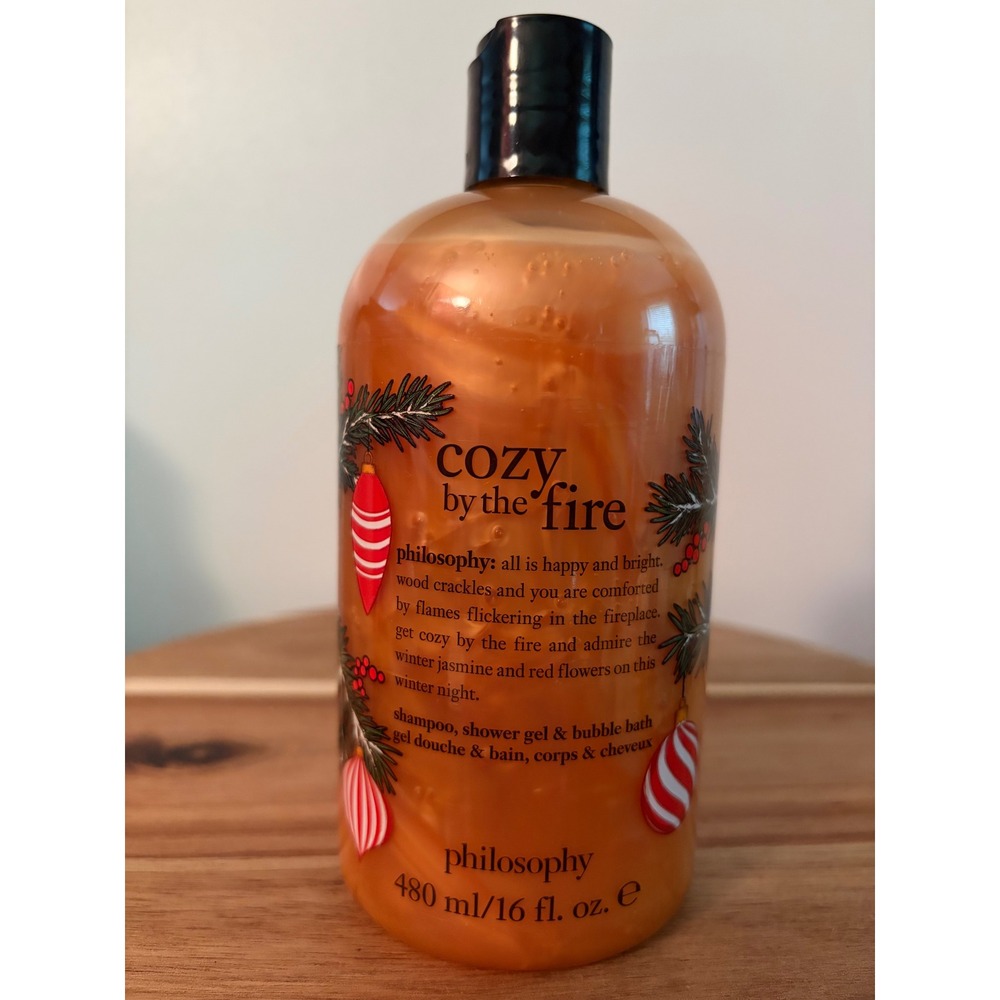 Philosophy Cozy By The Fire 16 fl oz Shampoo Shower Gel Bubble Bath Sealed New